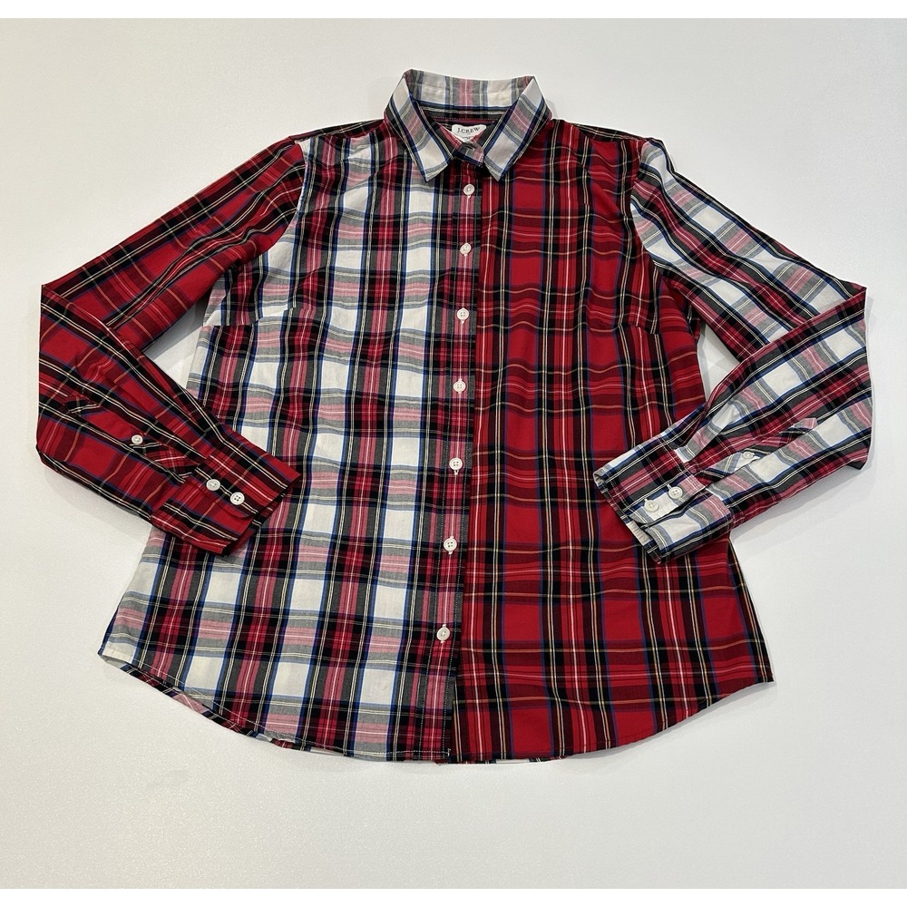 Classic Plaid Button-Up Tailored Preppy Look Timeless Pattern J Crew Women's 2 - Picture 4 of 8